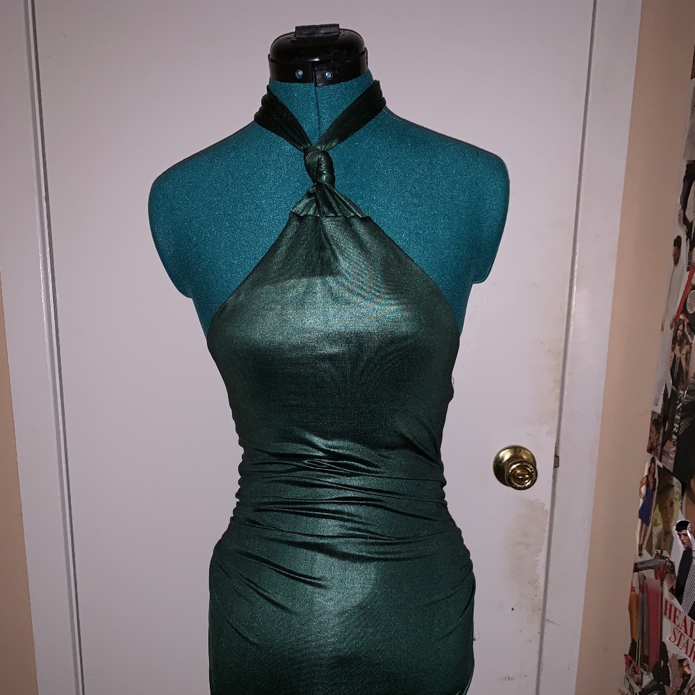 Green Halter Mini Dress (Seen on Kylie)